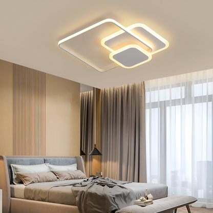 LED-csillár távirányítóval ANEMONA 75W, 3 négyzet, hideg/meleg/semleges fény, szabályozható, fehér LED-es csillár távirányítóval Alapértelmezett cím Alessandro Design