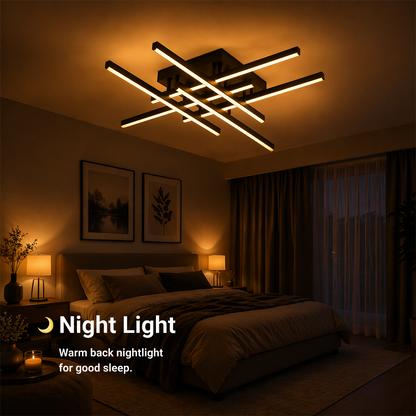 LED csillár távirányítóval LINEX, 81 W, 6 elem, lineáris, hideg/meleg/semleges fény, szabályozható, fekete LED csillárok távirányítóval Alapértelmezett cím Alessandro Design