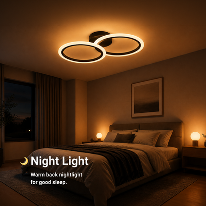 LED csillár távirányítóval BETTY 27W, 2 kör, hideg/meleg/semleges fény, szabályozható, fekete LED csillárok távirányítóval Alapértelmezett cím Alessandro Design