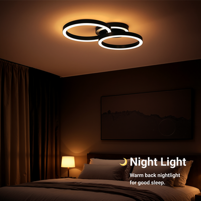 LED csillár távirányítóval RINOVA 66W, 2 kör, hideg/meleg/semleges fény, szabályozható, fekete LED csillárok távirányítóval Alapértelmezett cím Alessandro Design
