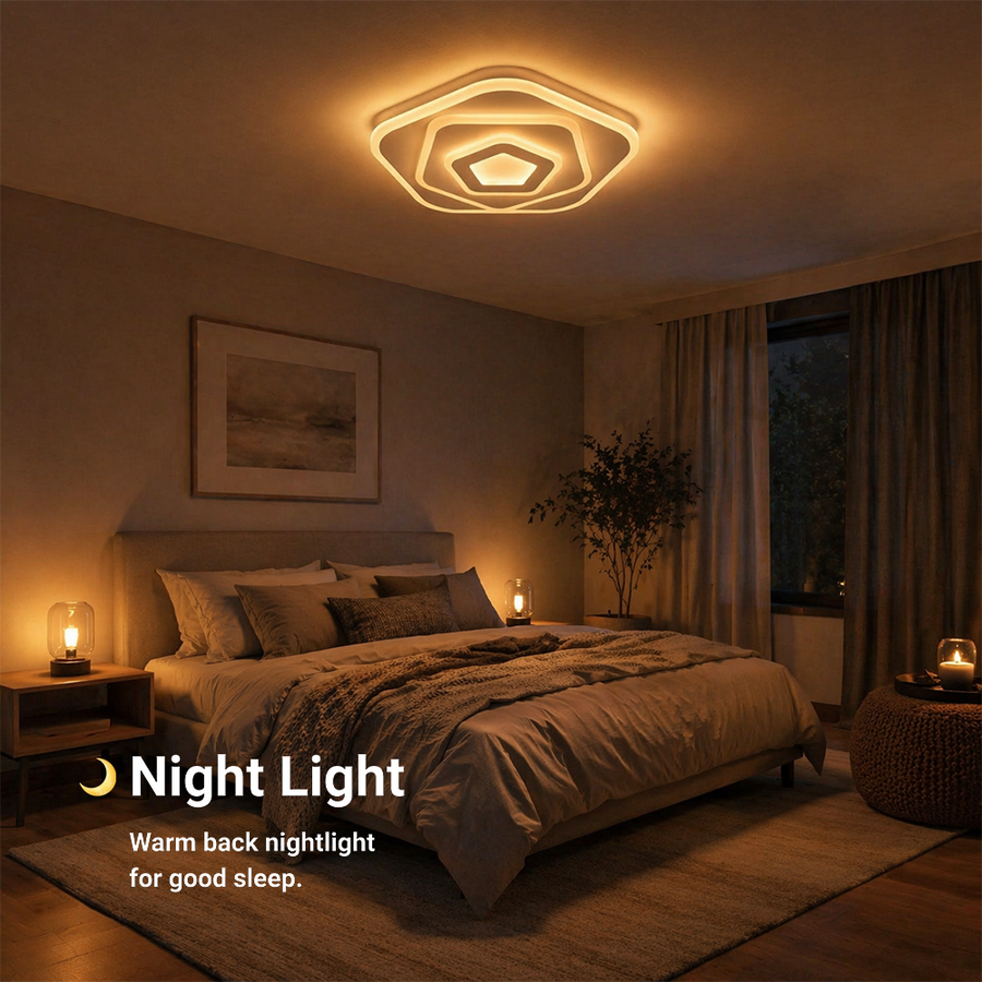 LED-csillár távirányítóval PENTAGON 59W, 40cm, hideg/meleg/semleges fény 3000K/4000K/6000K, fehér, fém és akril LED-csillárok távirányítóval Alapértelmezett cím Alessandro Design