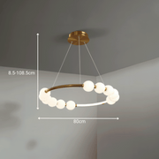 LED függőlámpa akril Nova 57W távirányítóval, szabályozható, 3000K/4000K/6000K, arany, fém és akril LED-csillárok távirányítóval Alapértelmezett cím Alessandro Design