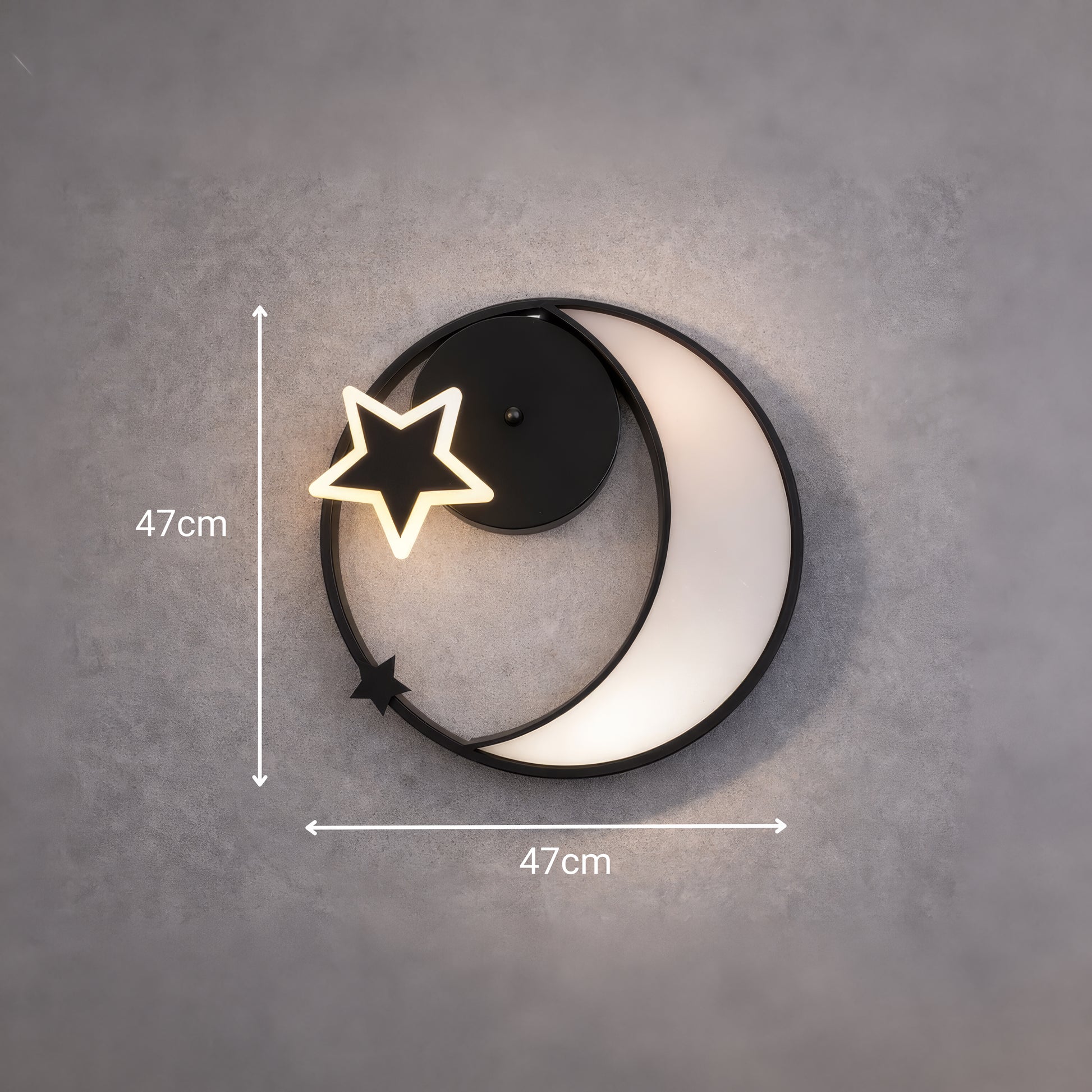 LED csillár távirányítóval ALYONA 44W, Hold és csillag, hűvös/meleg/semleges fény, sötétíthető, fekete LED csillárok távirányítóval Alapértelmezett cím Alessandro Design