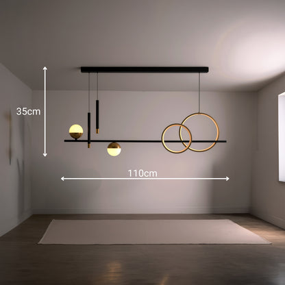 Függesztett LED-csillár távirányítóval DAMARA 44W, hideg/meleg/semleges fény, szabályozható, fekete, állítható magasságú LED-csillárok távirányítóval Alapértelmezett cím Alessandro Design