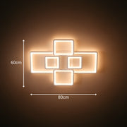 LED-es csillár távirányítóval ELLA 119W, 6 négyzet, hideg/meleg/semleges fény, szabályozható, fehér LED-es csillár távirányítóval Alapértelmezett cím Alessandro Design