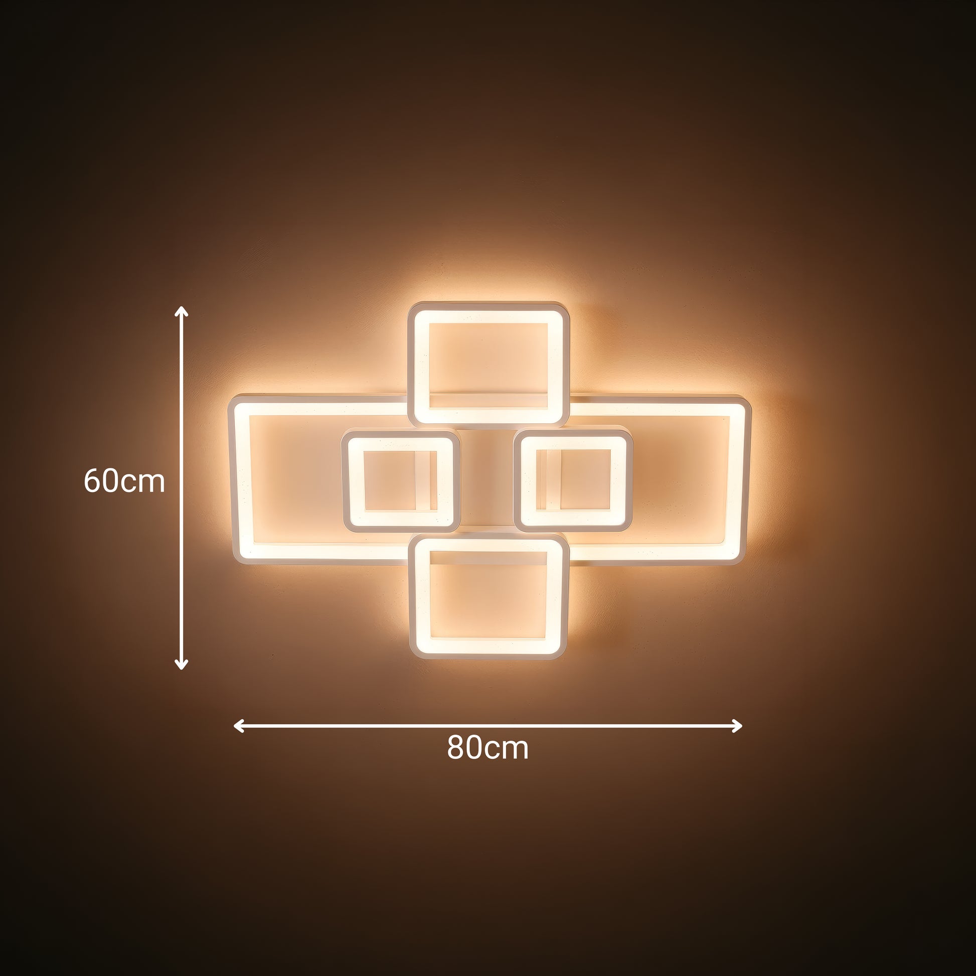 LED-es csillár távirányítóval ELLA 119W, 6 négyzet, hideg/meleg/semleges fény, szabályozható, fehér LED-es csillár távirányítóval Alapértelmezett cím Alessandro Design