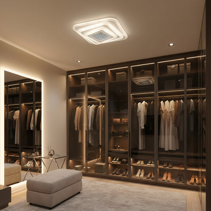 LED csillár NEXA 3D 46W, négyzet alakú, hideg/meleg/semleges fény, fehér LED csillárok alapértelmezett cím Alessandro Design