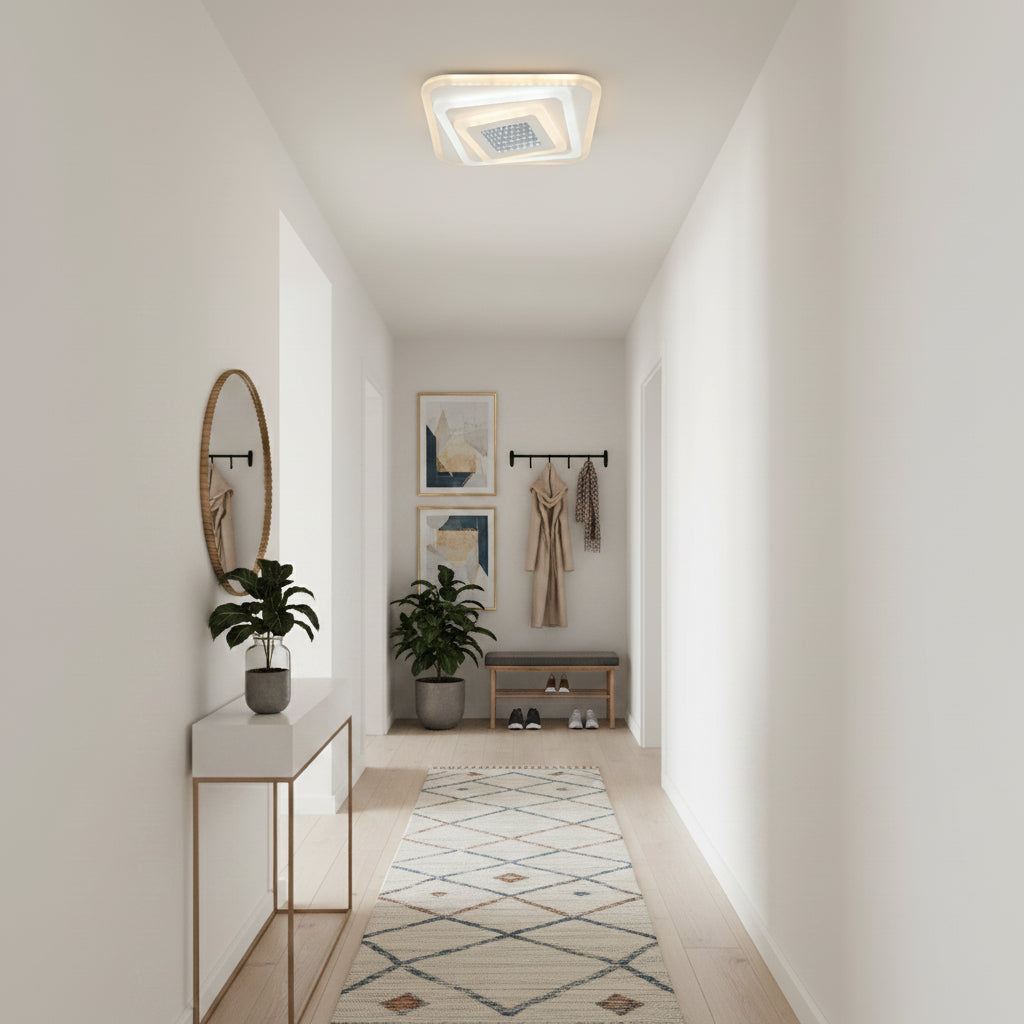 LED csillár NEXA 3D 46W, négyzet alakú, hideg/meleg/semleges fény, fehér LED csillárok alapértelmezett cím Alessandro Design