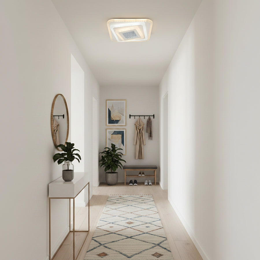 LED csillár NEXA 3D 46W, négyzet alakú, hideg/meleg/semleges fény, fehér LED csillárok alapértelmezett cím Alessandro Design