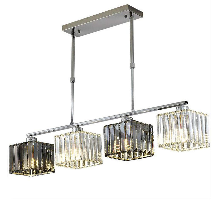 Lustra Clasica Moderna Georgiana, LC116/4, 4x E27, Crom si Sticla Cenusie, Metal si Cristal, Abajur Lustre Clasice Default Title Alessandro Design