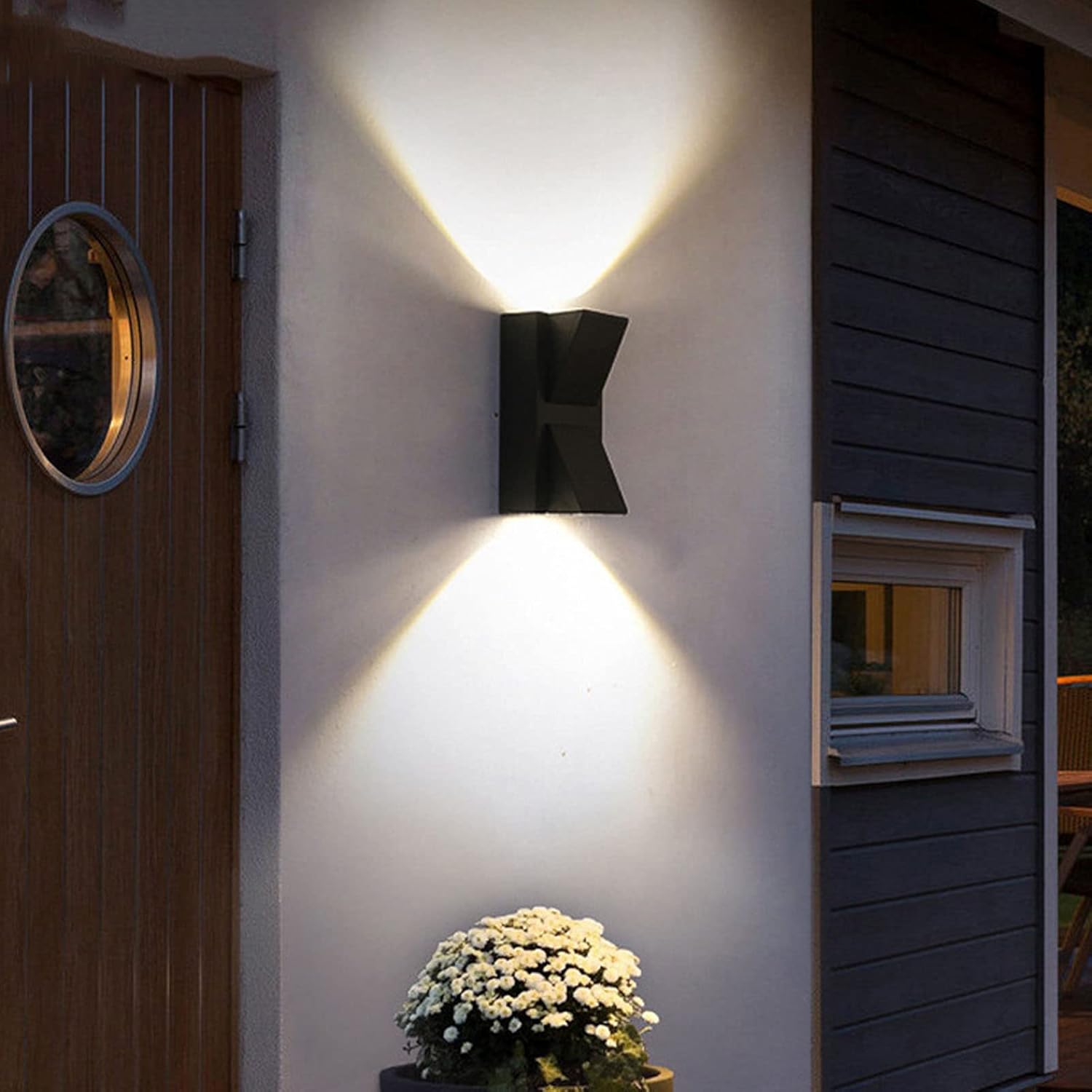 Aplica LED de Exterior si Interior, 6W, 2 Surse x 5W, IP65, ABS, Negru, 3000K, AX100/2BK Aplice de Exterior Default Title Alessandro Design