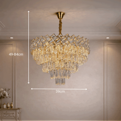 WINDSOR Elegance kristálycsillár 8x E14, átmérő 39 cm, fényes arany, állítható magasságú, fém és kristály kristálycsillárok alapértelmezett cím Alessandro Design