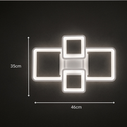 LED-es csillár távirányítóval ELLA 67W, 4 négyzet, hideg/meleg/semleges fény, szabályozható, fehér LED-es csillár távirányítóval Alapértelmezett cím Alessandro Design