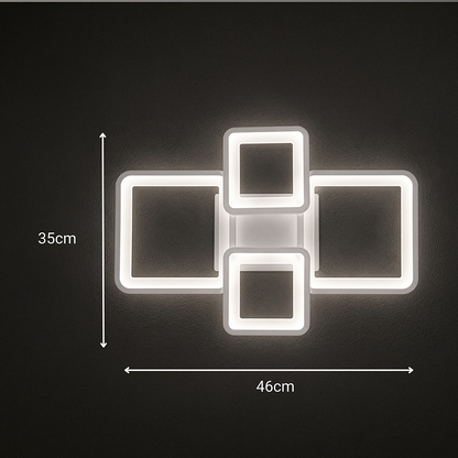LED-es csillár távirányítóval ELLA 67W, 4 négyzet, hideg/meleg/semleges fény, szabályozható, fehér LED-es csillár távirányítóval Alapértelmezett cím Alessandro Design