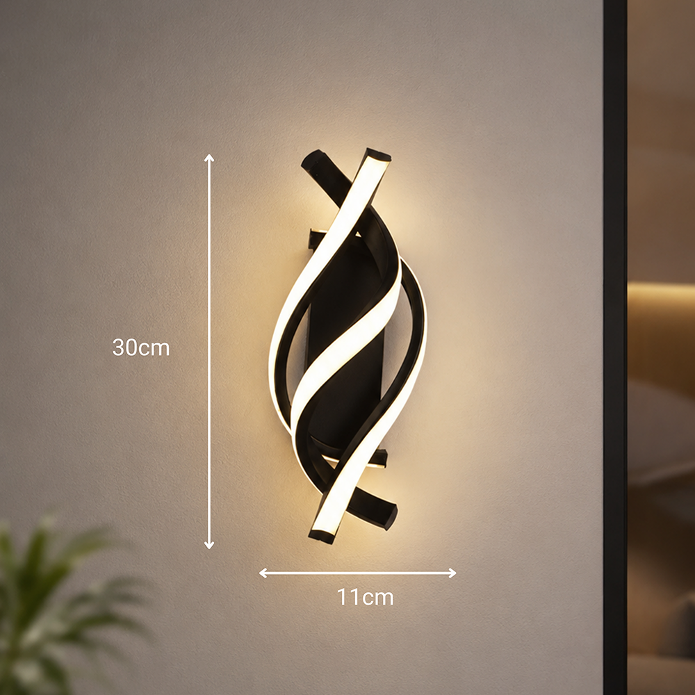 Reid 13W LED fali lámpa, hideg/meleg/semleges fény, fekete beltéri fali lámpák alapbeállítás Alessandro Design