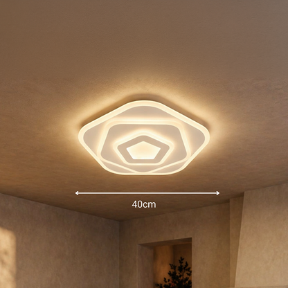 LED-csillár távirányítóval PENTAGON 59W, 40cm, hideg/meleg/semleges fény 3000K/4000K/6000K, fehér, fém és akril LED-csillárok távirányítóval Alapértelmezett cím Alessandro Design