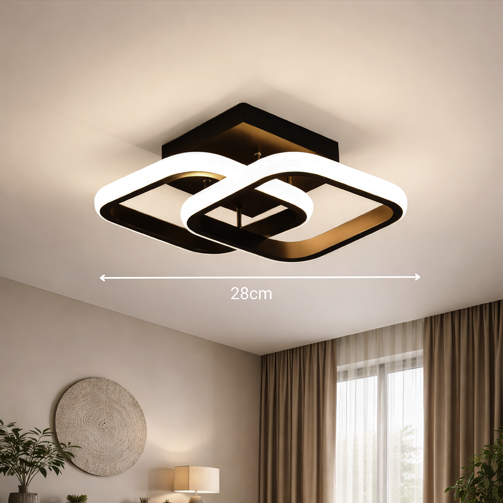 LED csillár VERTEX mátrix átfedő gyémántok, fém keretek, 24 W, 2 gyémánt, hideg/meleg/semleges fény 3000K/4000K/6000K, fekete, fém és szilikon LED-csillár alapértelmezett cím Alessandro Design