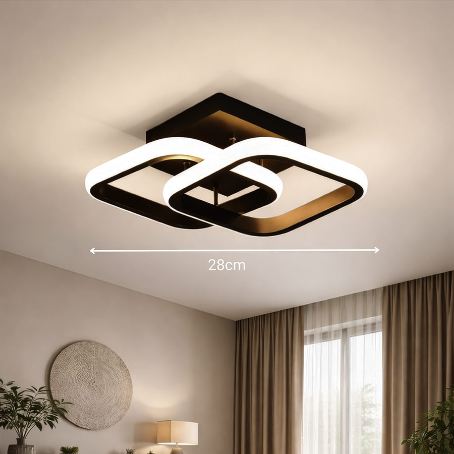 LED csillár VERTEX mátrix átfedő gyémántok, fém keretek, 24 W, 2 gyémánt, hideg/meleg/semleges fény 3000K/4000K/6000K, fekete, fém és szilikon LED-csillár alapértelmezett cím Alessandro Design