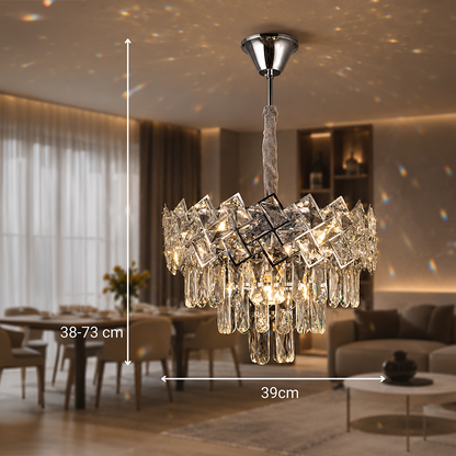 Crystal csillár WINDSOR Nobile 5xE14, átmérő 39 cm, fényes króm, állítható magasságú kristálycsillárok alapértelmezett cím Alessandro Design