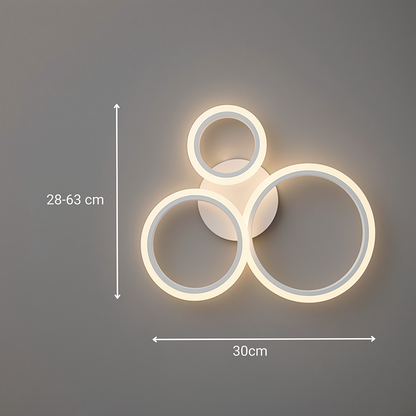 LED csillár távirányítóval BETTY 40 W, 3 kör, hideg/meleg/semleges fény, szabályozható, fehér, fém és akril LED csillárok távirányítóval Alapértelmezett cím Alessandro Design