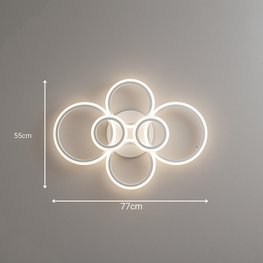 LED csillár távirányítóval BETTY 82W, 6 kör, hideg/meleg/semleges fény, szabályozható, fehér LED-es csillár távirányítóval Alapértelmezett cím Alessandro Design