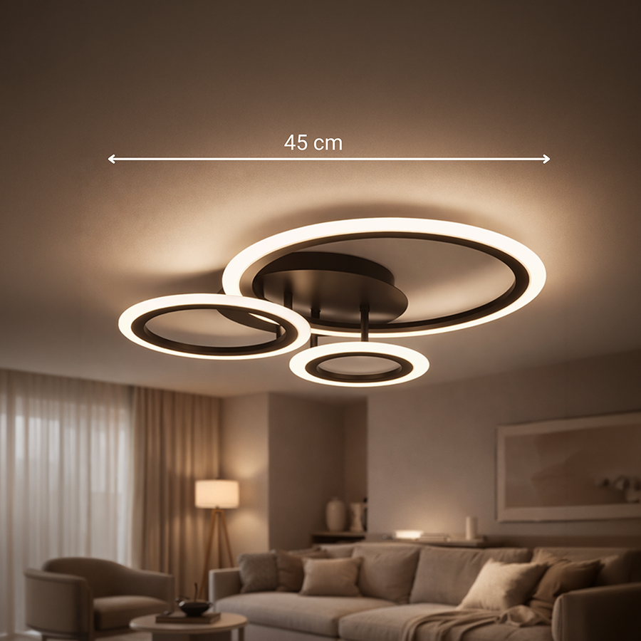 LED csillár távirányítóval BETTY 40W, 3 kör, hideg/meleg/semleges fény, szabályozható, fekete LED csillárok távirányítóval Alapértelmezett cím Alessandro Design