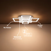 LED-es csillár távirányítóval ELLA 119W, 6 négyzet, hideg/meleg/semleges fény, szabályozható, fehér LED-es csillár távirányítóval Alapértelmezett cím Alessandro Design