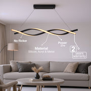 Függesztett LED-csillár távirányítóval, FLUX, 27 W, 116 cm, hideg/meleg/semleges fény 3000K/4000K/6000K, szabályozható, fekete, állítható magasságú, fém és szilikon modern csillárok alapértelmezett cím Alessandro Design
