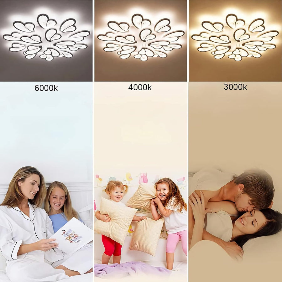 LED-es csillár távirányítóval BLOSSOM 146W, 12 szirom, hideg/meleg/semleges fény 3000k/4000k/6000k, szabályozható, fehér LED-csillár távirányítóval Alapértelmezett cím Alessandro Design