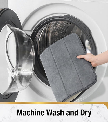 Covoras de Baie, 50x80 cm, Gri, Antiderapant, Absorbant Covoare Baie Default Title Alessandro Design