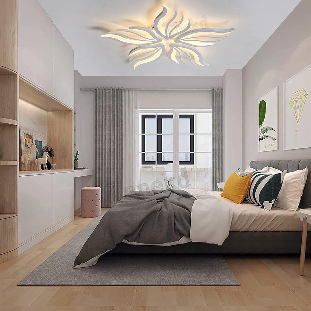LED-es csillár távirányítóval SAKURA 62W, 5 szirom, hideg/meleg/semleges fény, szabályozható, fehér LED-es csillár távirányítóval Alapértelmezett cím Alessandro Design