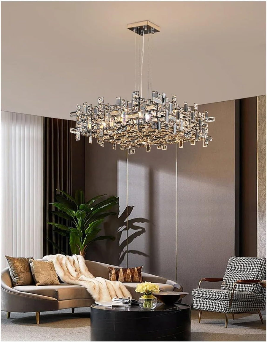 Candelabru Cristal NEXORA Eleganza, 10xE14, Diametru 50cm, Auriu Lucios, Inaltime Reglabila, Design Elegant Candelabre Cristal Default Title Alessandro Design