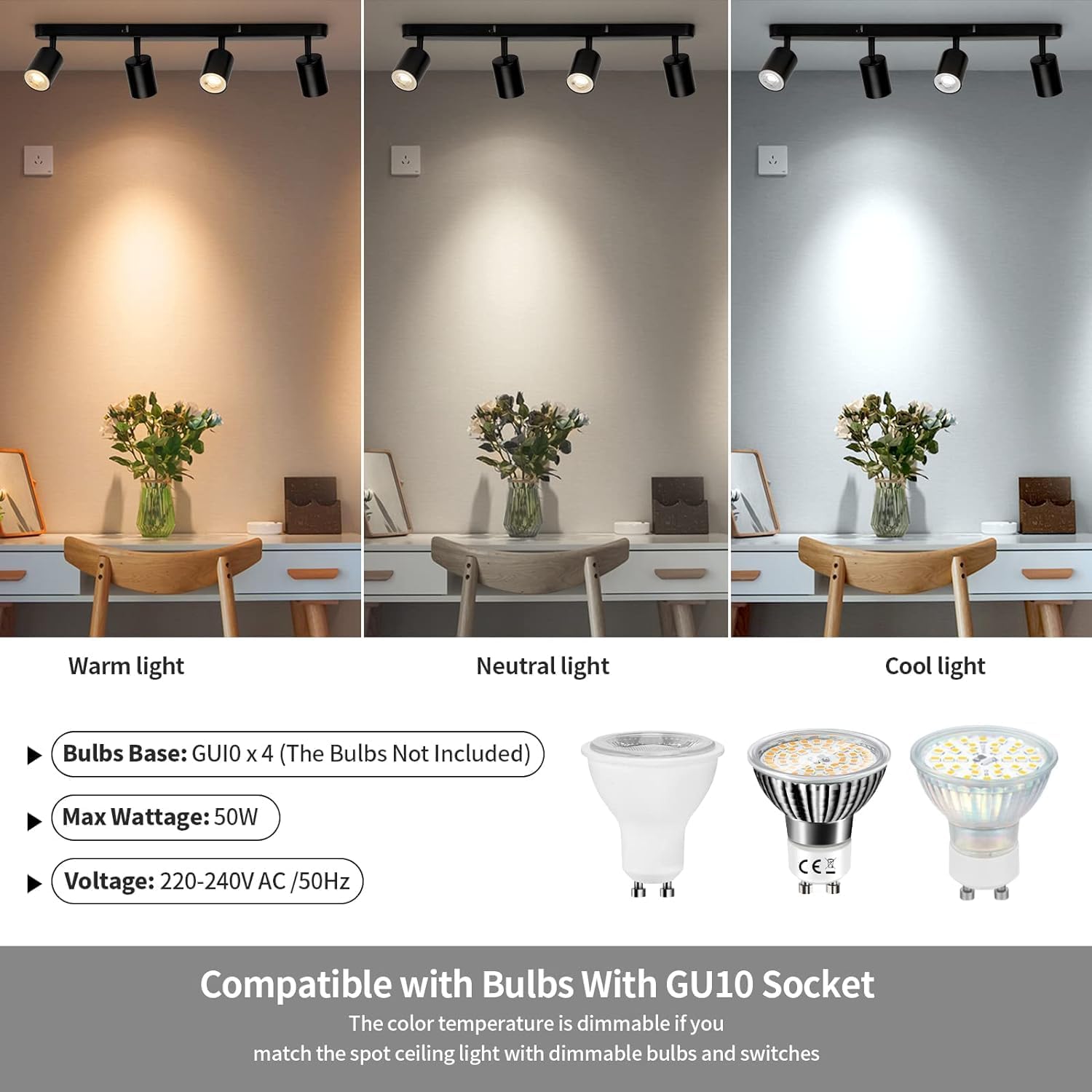 Lustra Clasica Moderna, Joom cu Proiector Liniar, 4XGU10, Metal, Negru, Becuri Neincluse Lustre LED Default Title Alessandro Design