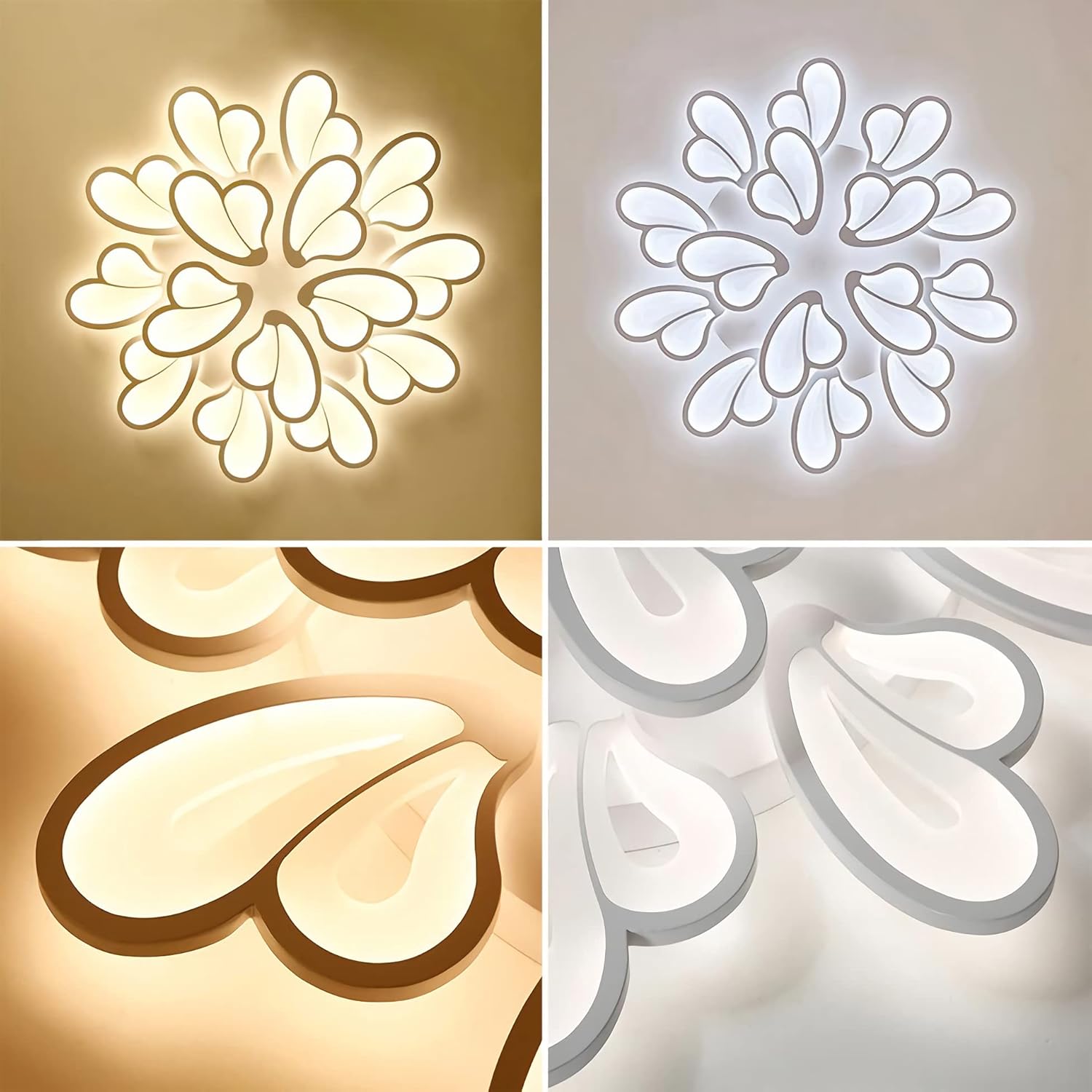 LED-es csillár távirányítóval BLOSSOM 146W, 12 szirom, hideg/meleg/semleges fény 3000k/4000k/6000k, szabályozható, fehér LED-csillár távirányítóval Alapértelmezett cím Alessandro Design