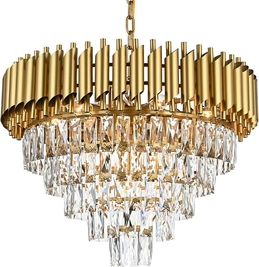 Candelabru Cristal VERSAILLES Supremo, CC900/800GD, 12xE14, Diametru 80cm, Auriu Lucios, Inaltime Reglabila, Metal si Cristal Candelabre Cristal Default Title Alessandro Design
