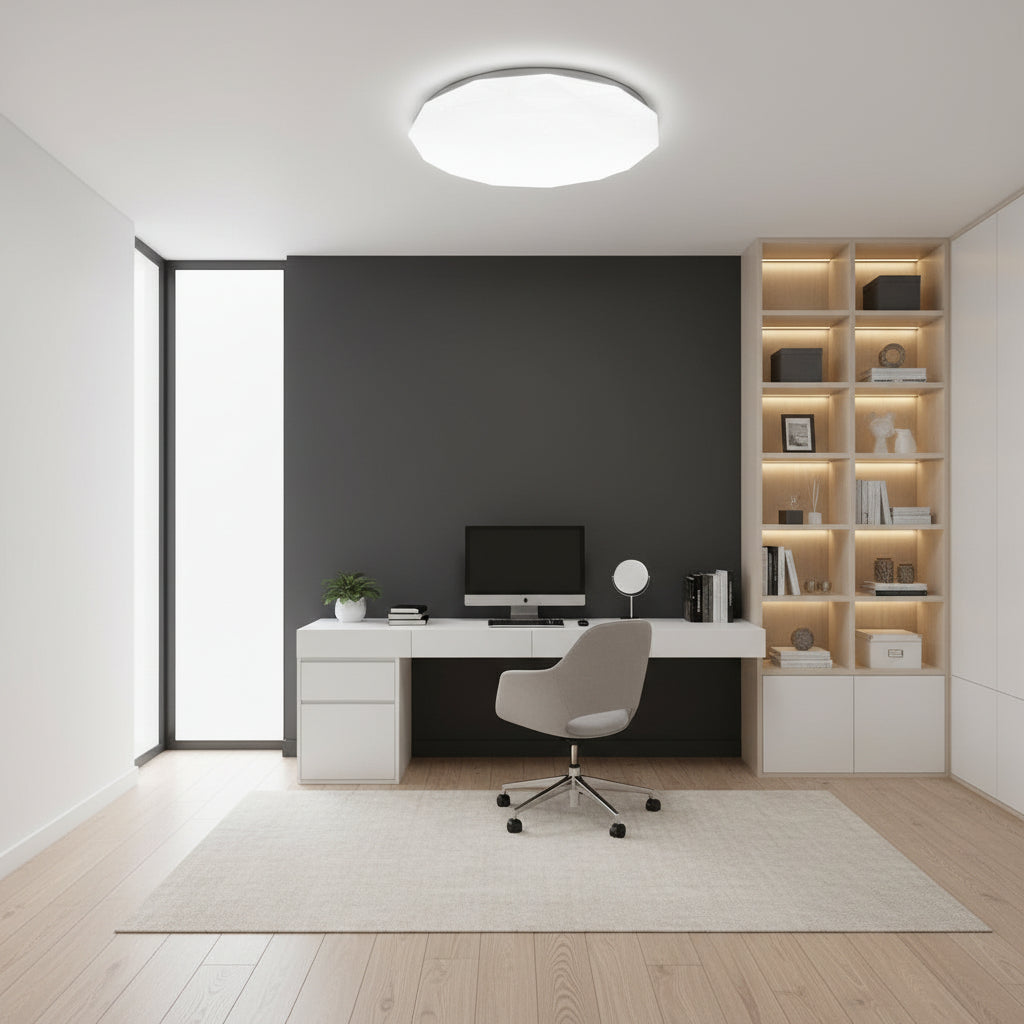 Hatszögletű LED mennyezeti lámpa 35 cm, 32W, 3000K / 4000K / 6000K, fehér, fém és akril LED mennyezeti lámpák Alapértelmezett cím Alessandro Design