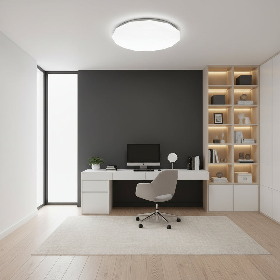 Hatszögletű LED mennyezeti lámpa 35 cm, 32W, 3000K / 4000K / 6000K, fehér, fém és akril LED mennyezeti lámpák Alapértelmezett cím Alessandro Design