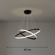 Lustra LED suspendata RICCI 25W, 2 Cercuri, lumina Rece/Calda/Neutra, Negru, Inaltime Reglabila Lustre Moderne Default Title Alessandro Design