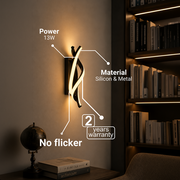 Reid 13W LED fali lámpa, hideg/meleg/semleges fény, fekete beltéri fali lámpák alapbeállítás Alessandro Design
