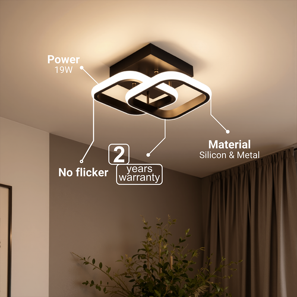 LED csillár VERTEX mátrix átfedő gyémántok, fém keretek, 24 W, 2 gyémánt, hideg/meleg/semleges fény 3000K/4000K/6000K, fekete, fém és szilikon LED-csillár alapértelmezett cím Alessandro Design
