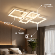 LED-es csillár távirányítóval ELLA 67W, 4 négyzet, hideg/meleg/semleges fény, szabályozható, fehér LED-es csillár távirányítóval Alapértelmezett cím Alessandro Design