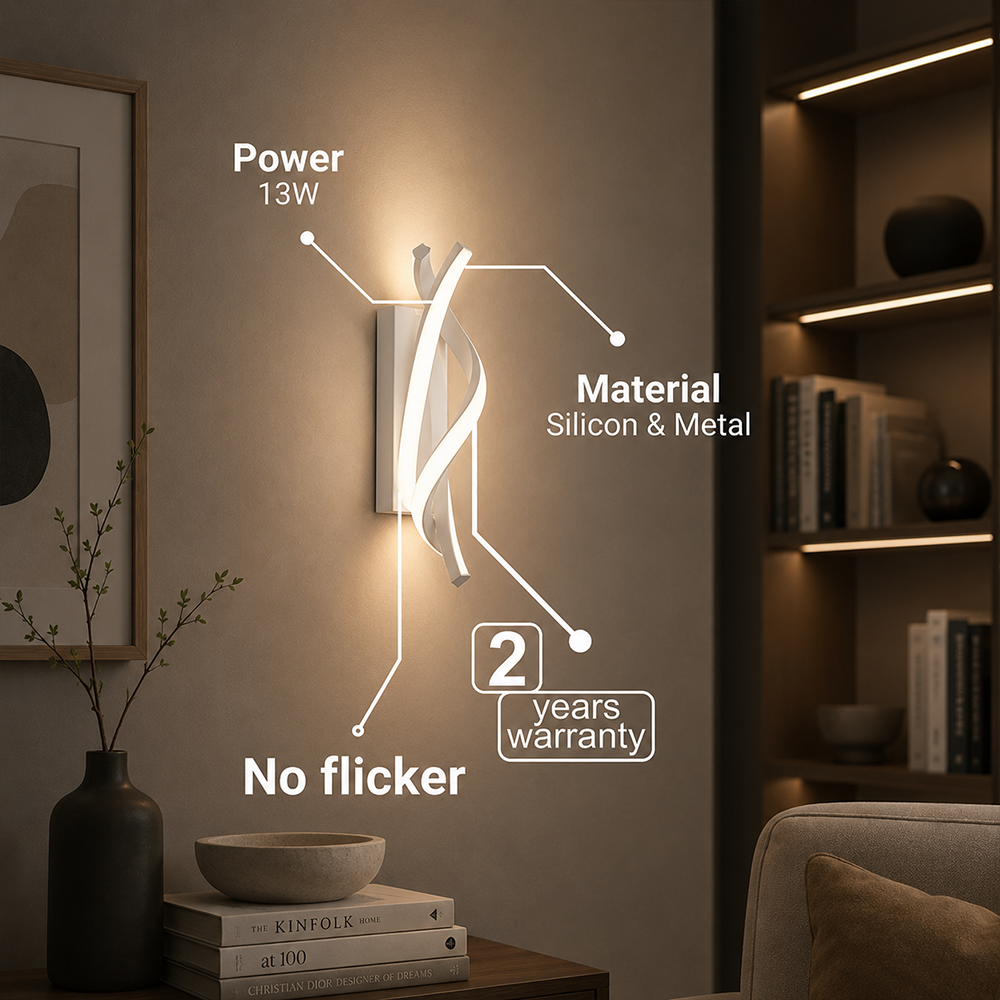 Reid LED fali lámpa 13W, Hideg/Meleg/Semleges fény, Fehér Beltéri fali lámpák Alapértelmezett cím Alessandro Design