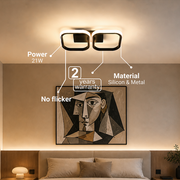 LED csillár VERTEX 21W, 2 négyzet, lineáris, hideg/meleg/semleges fény, fekete LED csillárok alapértelmezett cím Alessandro Design