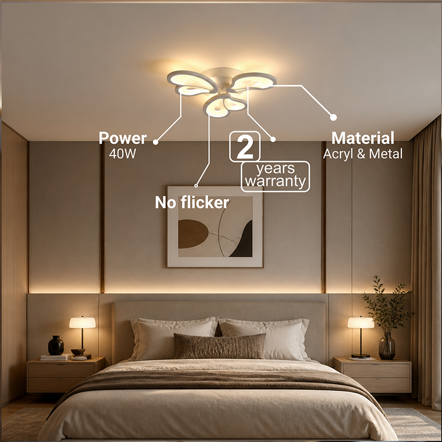 LED csillár távirányítóval BLOSSOM 40W, 3 szirom, hideg/meleg/semleges fény, szabályozható, fehér LED-es csillár távirányítóval Alapértelmezett cím Alessandro Design