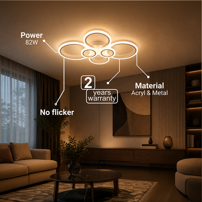 LED csillár távirányítóval BETTY 82W, 6 kör, hideg/meleg/semleges fény, szabályozható, fehér LED-es csillár távirányítóval Alapértelmezett cím Alessandro Design