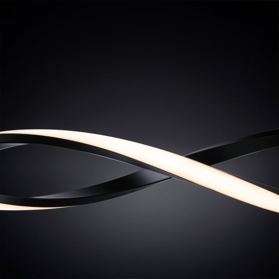 Függesztett LED-csillár távirányítóval, FLUX, 27 W, 116 cm, hideg/meleg/semleges fény 3000K/4000K/6000K, szabályozható, fekete, állítható magasságú, fém és szilikon modern csillárok alapértelmezett cím Alessandro Design