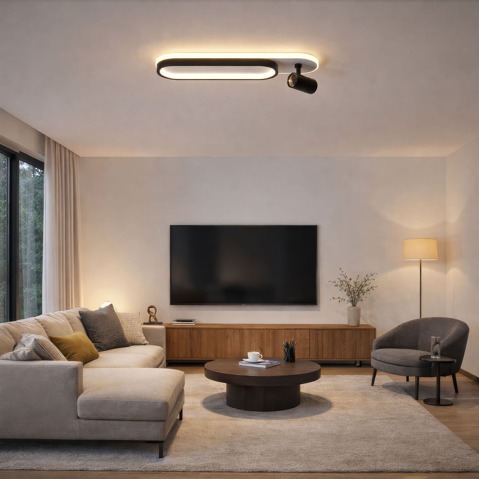 LED csillár állítható projektorral FISSO Camilla 49W, fény 3000/4000/6000k, fekete LED csillárok Alapértelmezett cím Alessandro Design