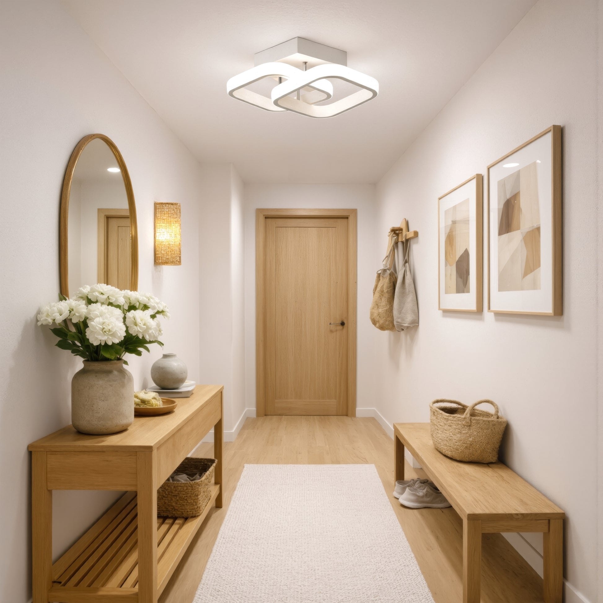 VERTEX mátrix LED csillár, átlapoló gyémántok, fém keretek, 24 W, 2 gyémánt, hideg/meleg/semleges fény 3000K/4000K/6000K, fehér LED-csillárok alapértelmezett cím Alessandro Design