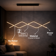 Függesztett LED-es csillár távirányítóval ZIGZAG 27W, hideg/meleg/semleges fény, szabályozható, fekete, állítható magasságú LED-csillárok távirányítóval Alapértelmezett cím Alessandro Design