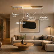 Lustra LED cu Proiector Reglabil FISSO Camilla, 66W, lumina Rece/Calda/Neutra, Auriu Lucios Lustre LED Default Title Alessandro Design